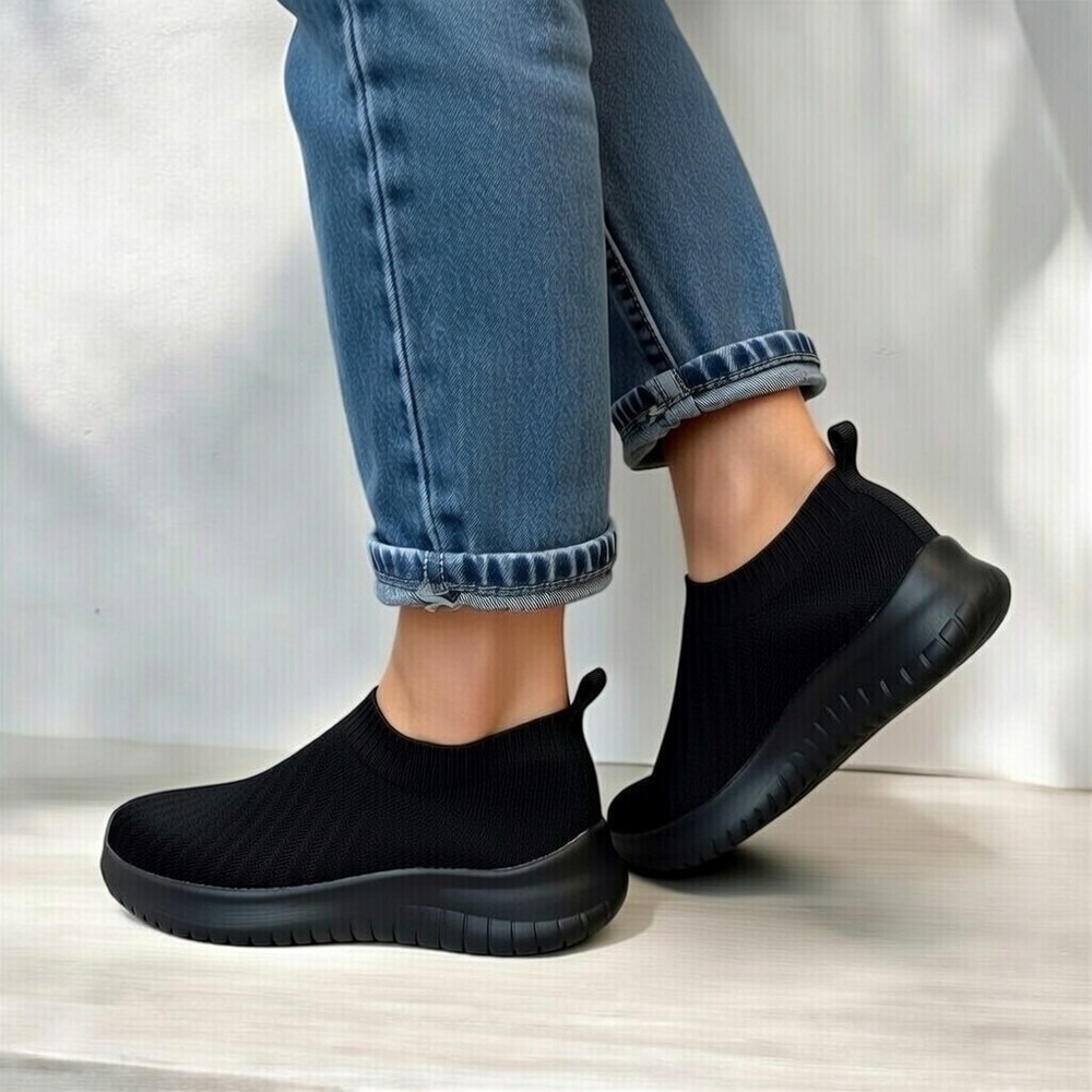 NWOT Tiosebon Black Stretch Slip on Shoes Sz 44 (women’s 12)